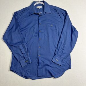 Yves Saint Laurent L/S Button Dress Shirt Men’s Sz 34-35 Neck 16 1/2 Blue YSL